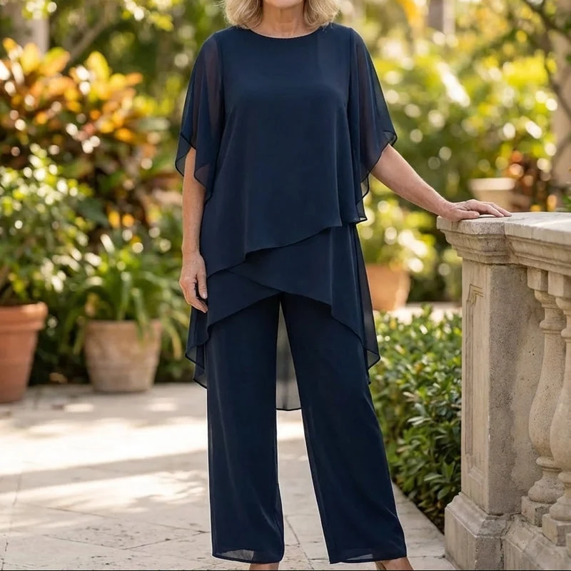 Kizia™ - Drapiertes Oberteil mit Palazzo-Hose