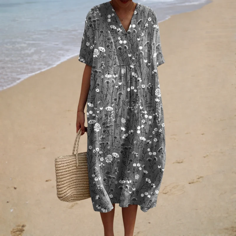 Sommerliches, Bequemes Graues Kleid