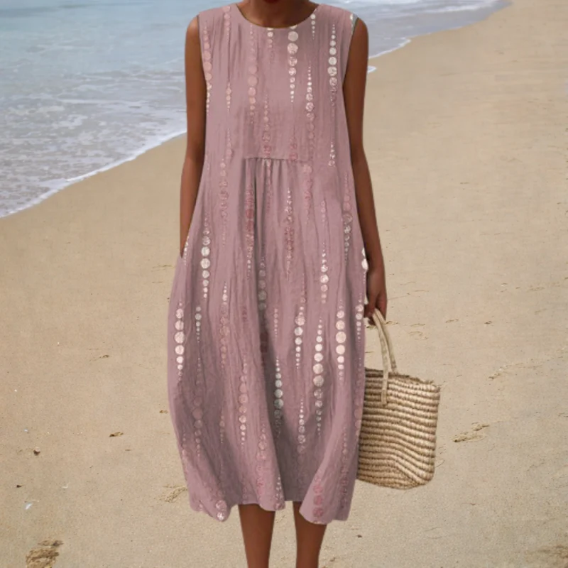 Sommer Ärmellose Schnitt Kleid