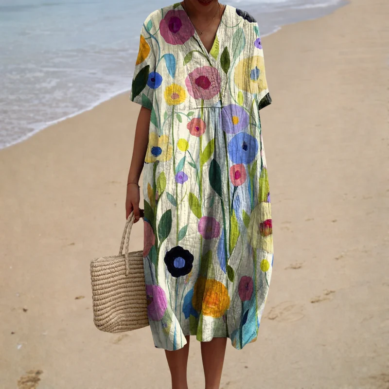 Sommer Blumig Kleid