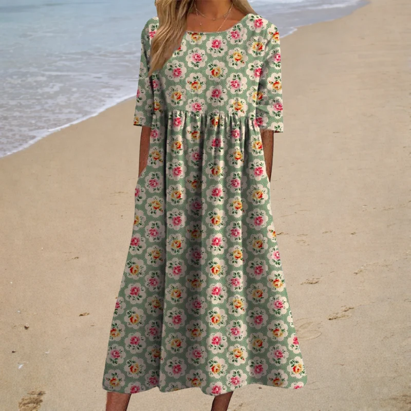 Lange Fließende, Schicke und Bequeme Kleid
