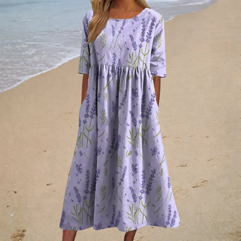 Lange Fließende, Schicke und Bequeme Kleid