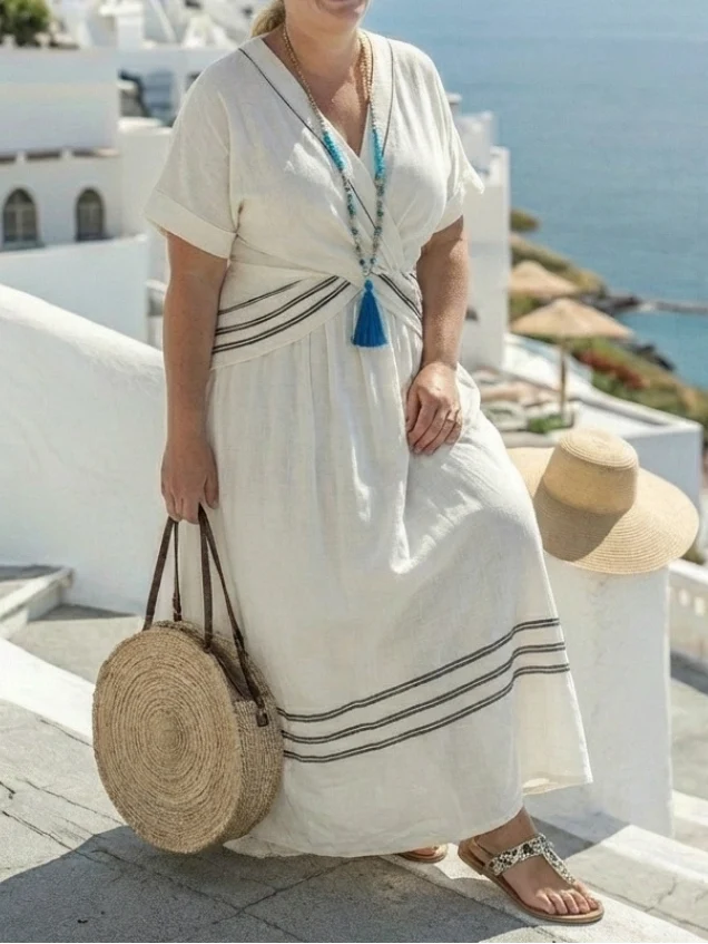 Seren - V-ausschnitt Wickel-Maxikleid