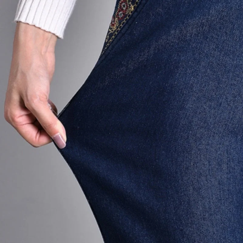 Gaile™ – Damenjeans mit Seitentaschen und Elastischem Bund