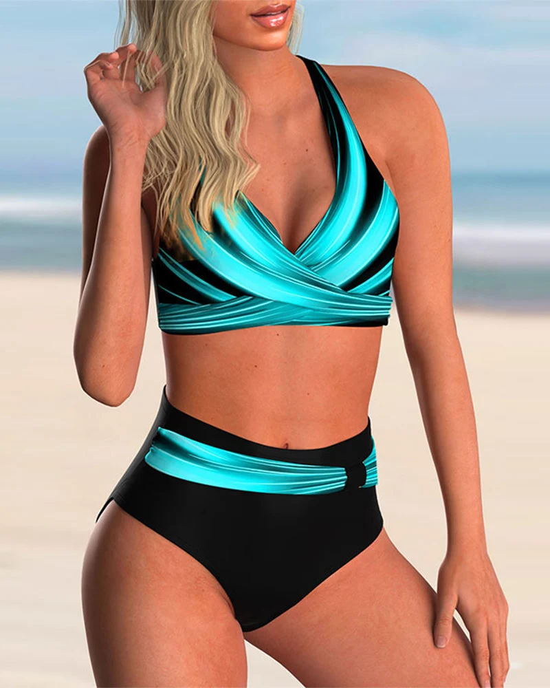Liliana - Bikini-Set mit Kreuzhals und Print