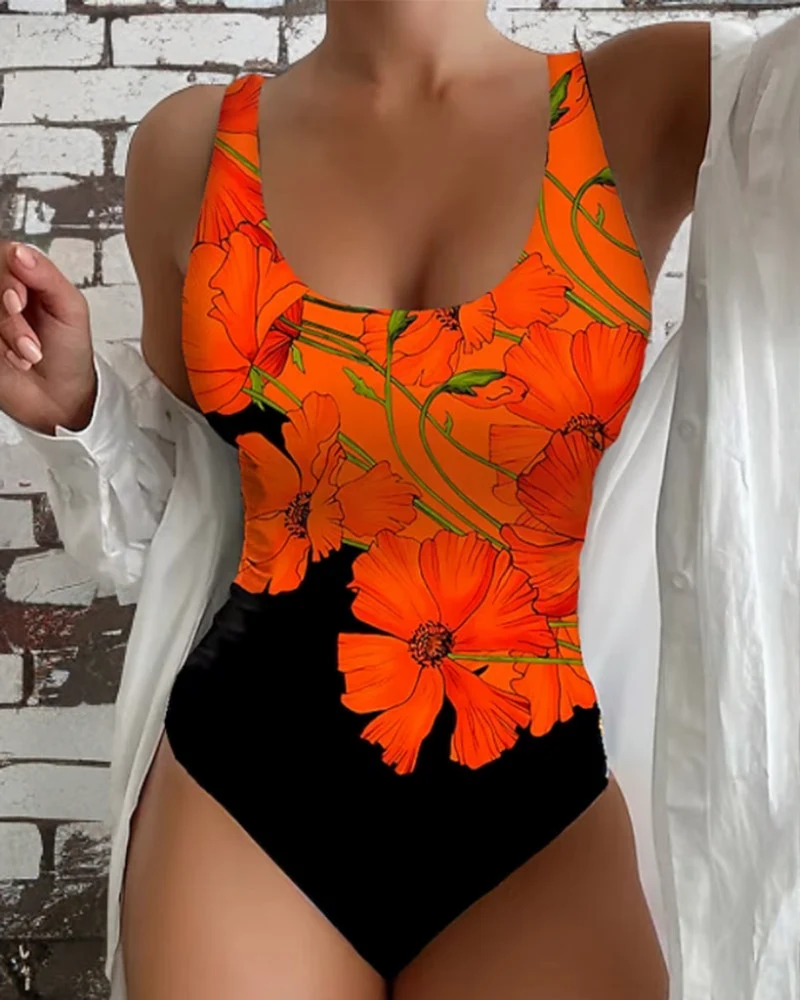 Lucy – Eleganter Einteiliger Badeanzug mit Floralem Druck