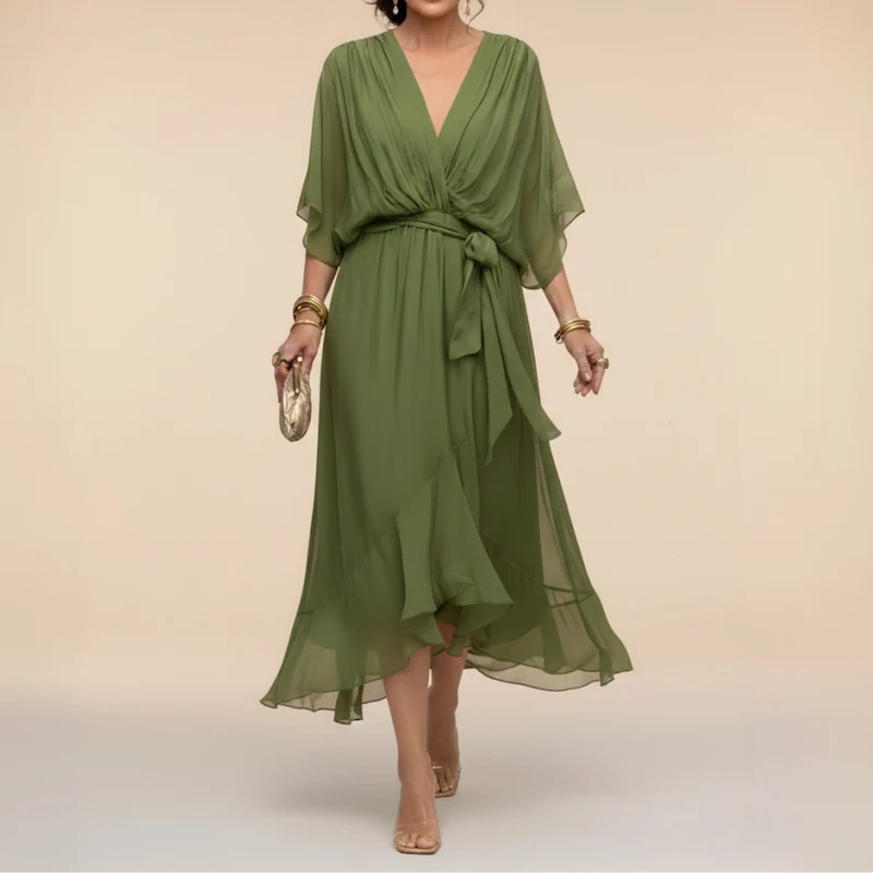 Deria™ - Chiffonkleid mit V-Ausschnitt