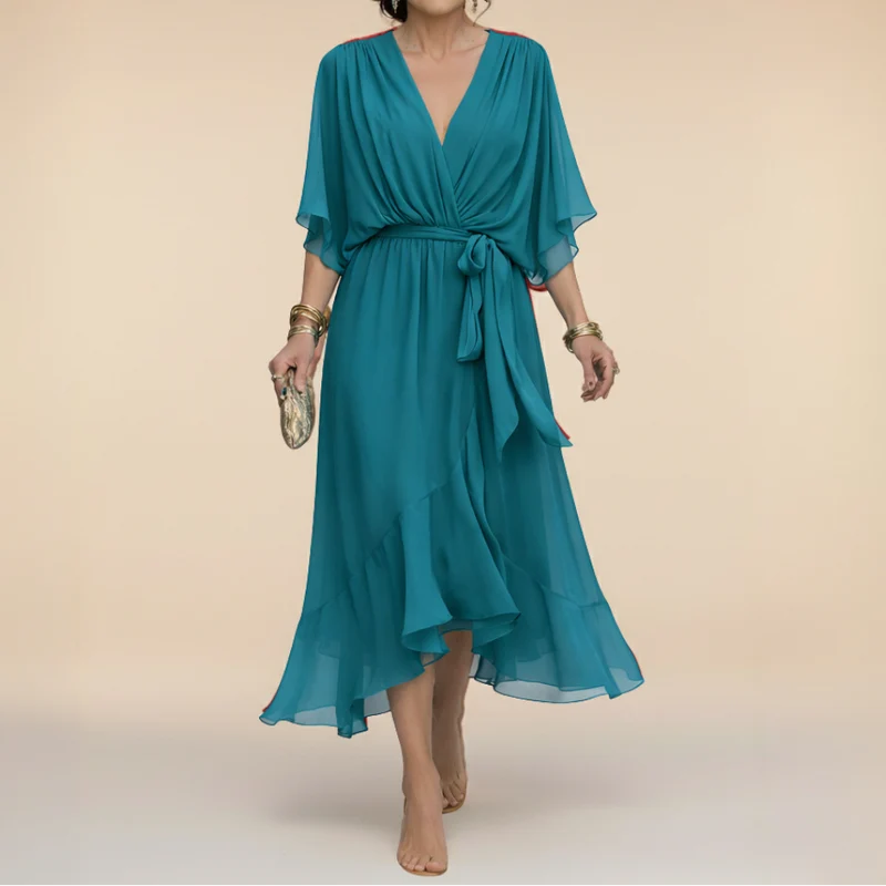 Deria™ - Chiffonkleid mit V-Ausschnitt