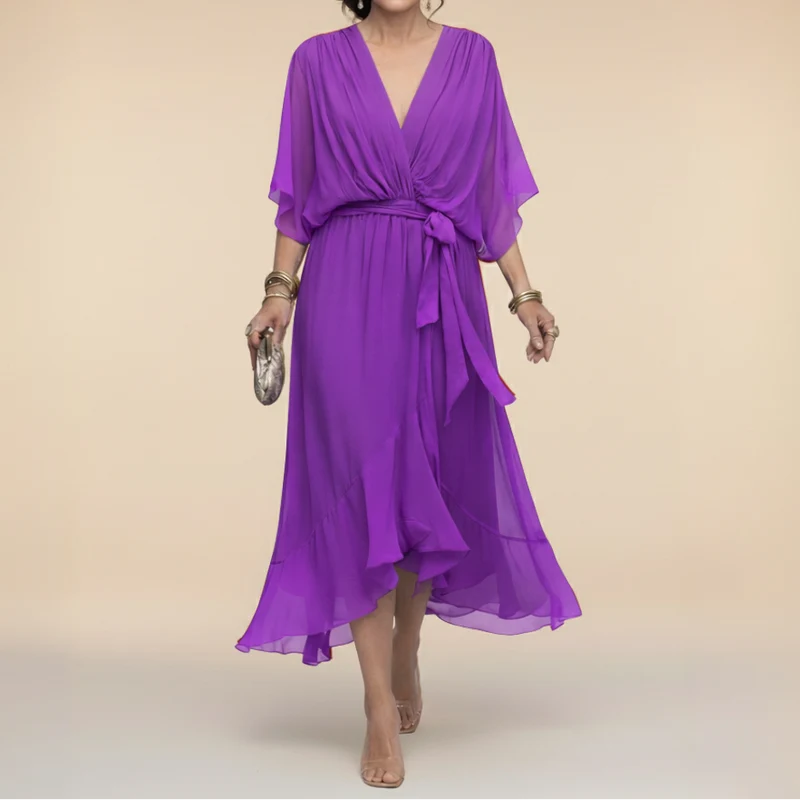 Deria™ - Chiffonkleid mit V-Ausschnitt