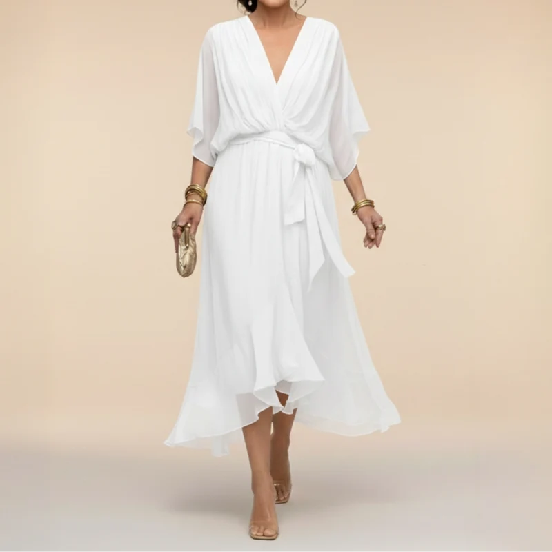 Deria™ - Chiffonkleid mit V-Ausschnitt