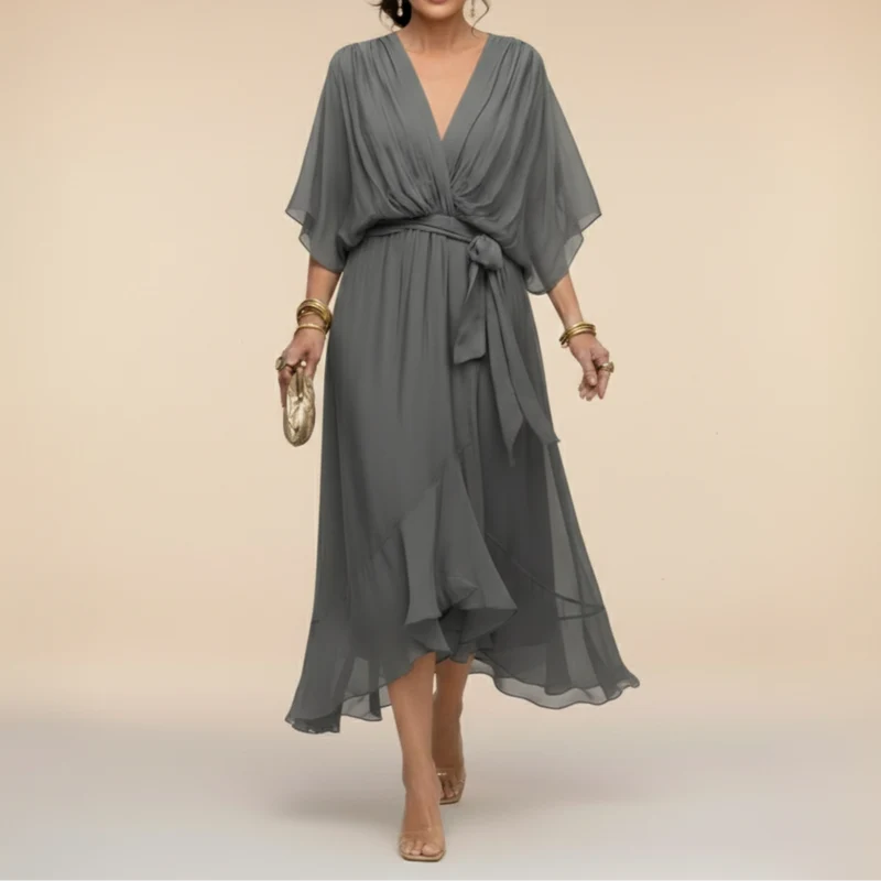 Deria™ - Chiffonkleid mit V-Ausschnitt