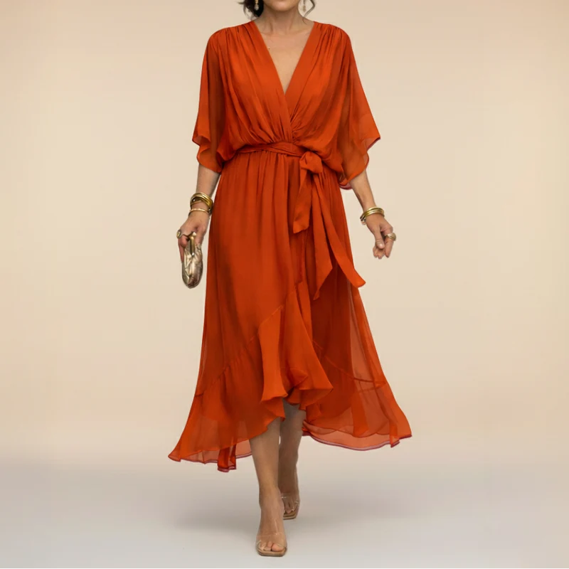 Deria™ - Chiffonkleid mit V-Ausschnitt