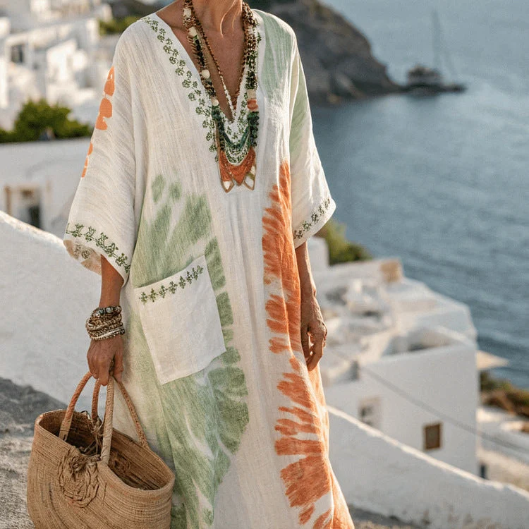 Vivienne-Kaftan-Kleid – Poetische Aquarelle