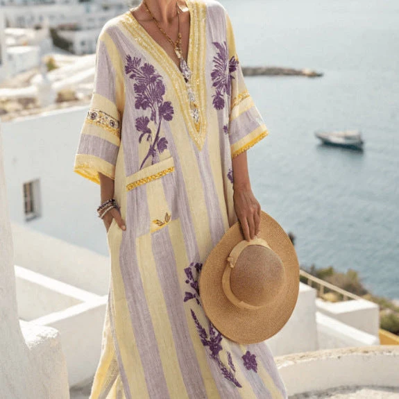 Mireille-Kaftan-Kleid – Blumenstrauß aus der Provence
