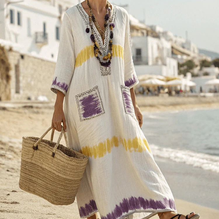 Kleid Caftan Aimée – Purpur & Mimosa