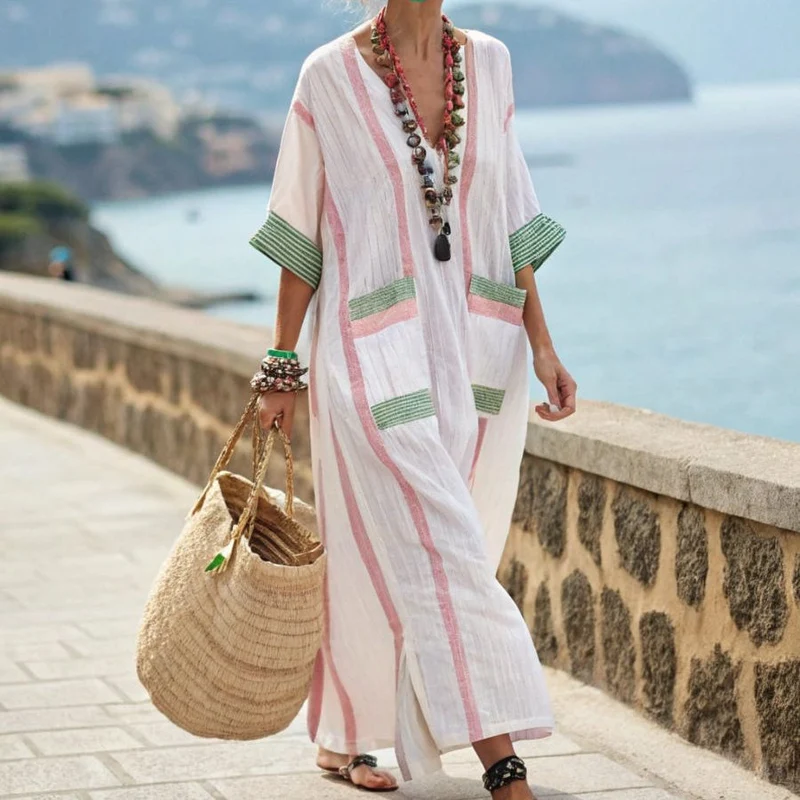 Charlotte-Kaftan-Kleid – Sea Garden