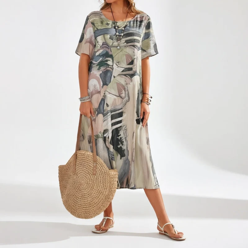Keria™ - Künstlerisches und Fließendes Elegantes Maxikleid