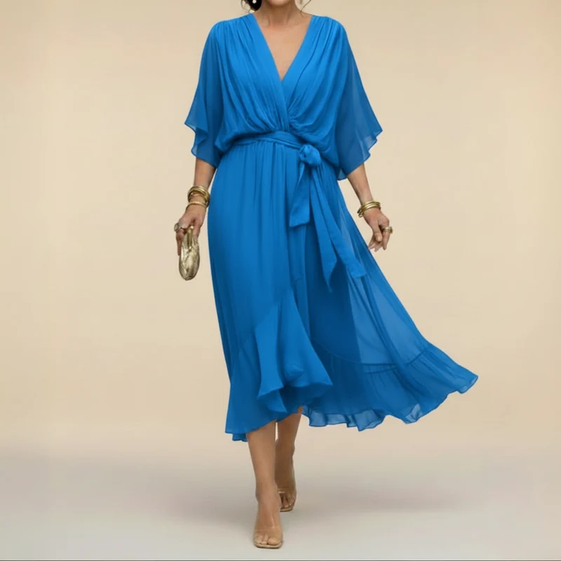 Jeriah™ - Kleid mit fließender V-Ausschnitt-Silhouette