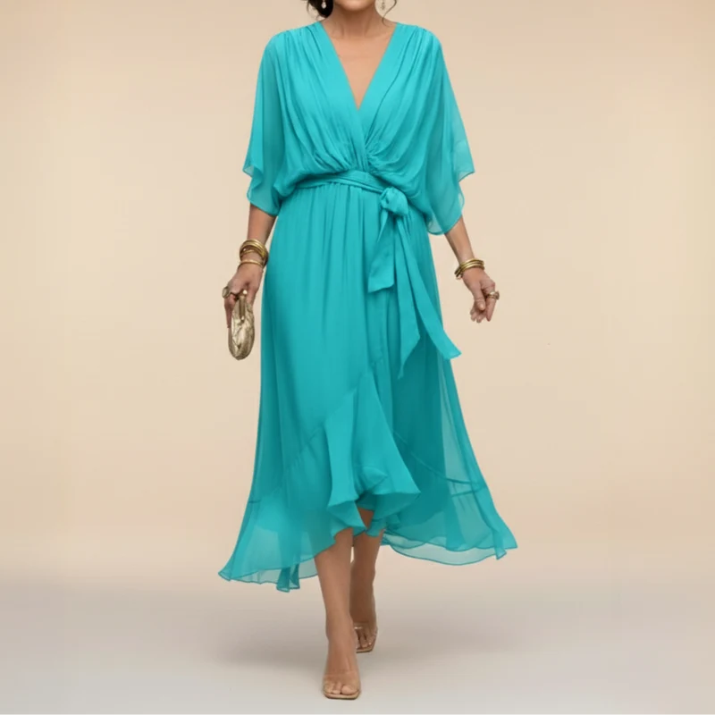 Jeriah™ - Kleid mit fließender V-Ausschnitt-Silhouette
