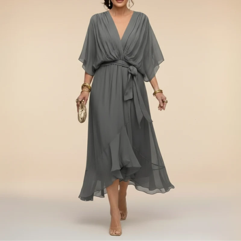 Jeriah™ - Kleid mit fließender V-Ausschnitt-Silhouette