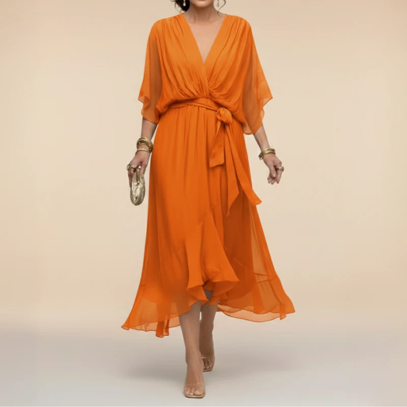 Jeriah™ - Kleid mit fließender V-Ausschnitt-Silhouette