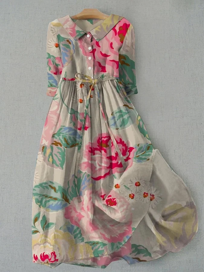 Madeleine - Elegantes pastellblumen Kleid
