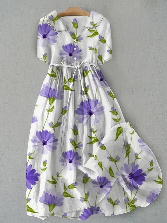 Amélie - Elegantes Lavendelblumen Kleid