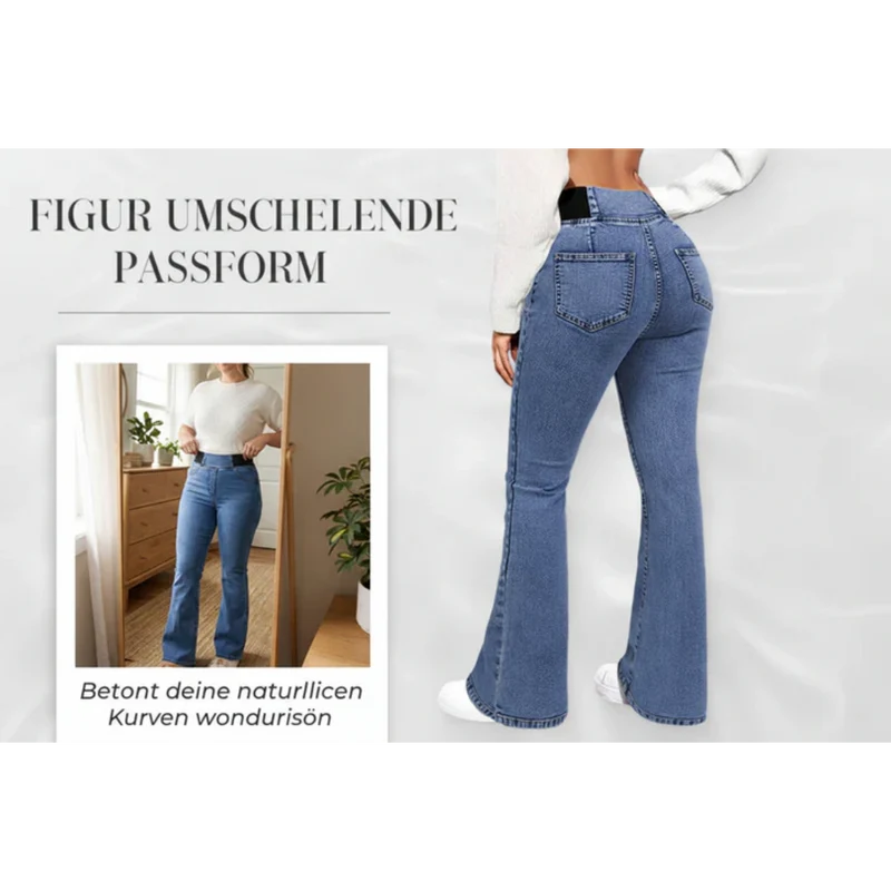 Clowy™ – Jeans mit Hoher Taille Stretch und Ausgestelltem Bein