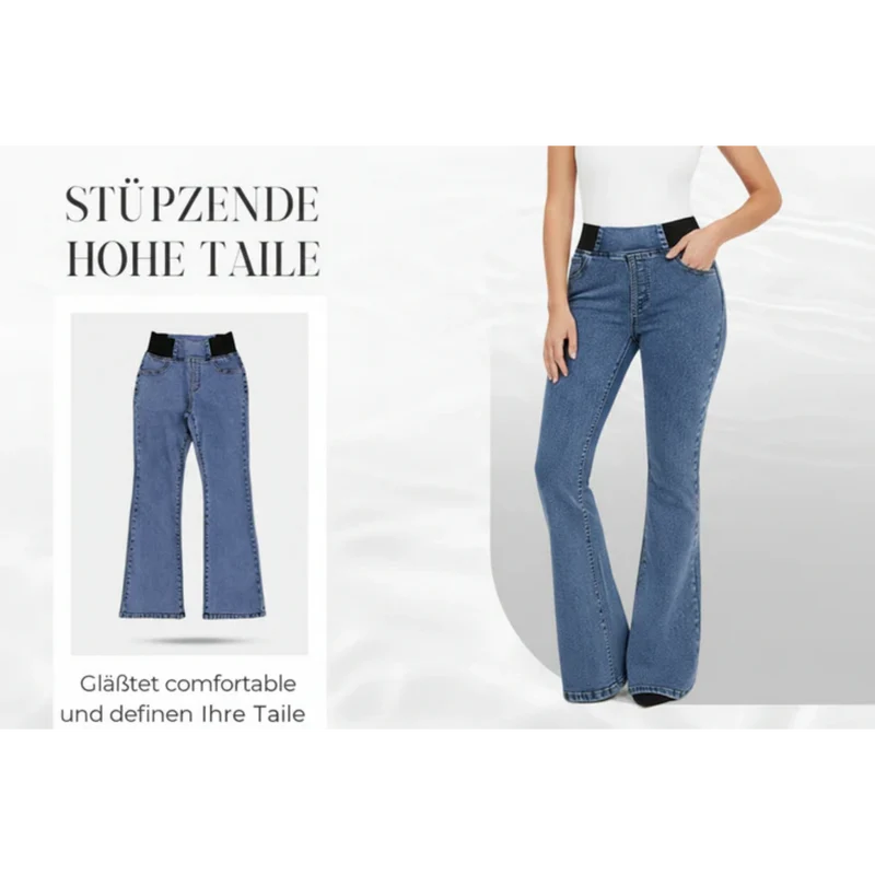 Clowy™ – Jeans mit Hoher Taille Stretch und Ausgestelltem Bein