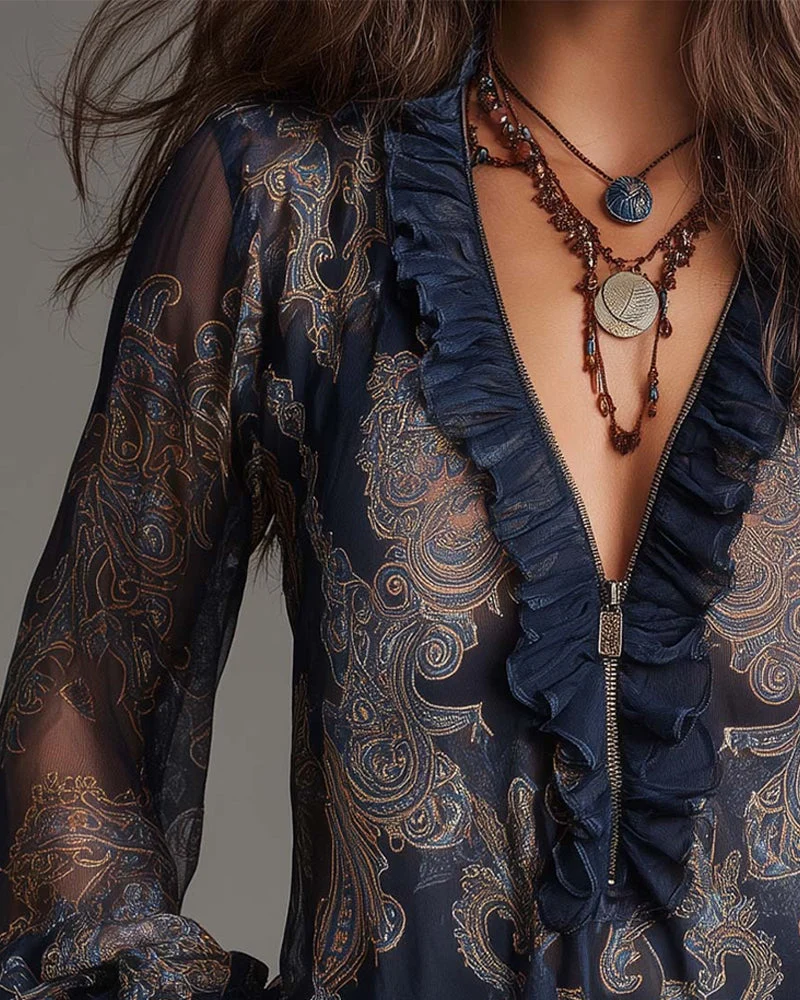 Zera™ - Vivid Bluse mit Halbzip