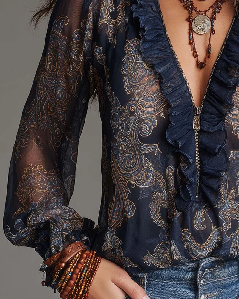 Zera™ - Vivid Bluse mit Halbzip