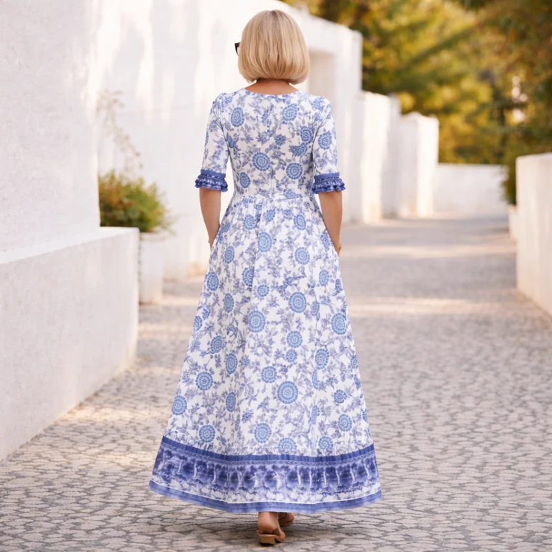 Elly™ - Elegantes Blumenkleid mit einem lässigen Flair