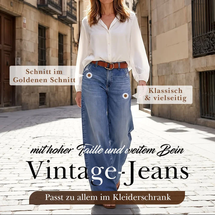 Mercy™ - Damen-Vintage-Hochbund-Weitbeinjeans