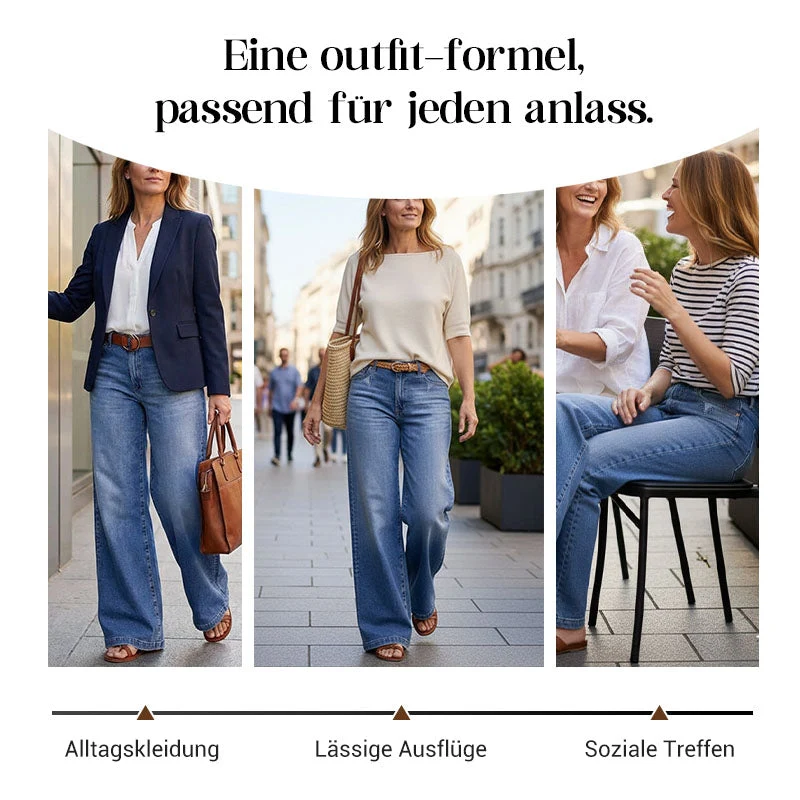 Mercy™ - Damen-Vintage-Hochbund-Weitbeinjeans