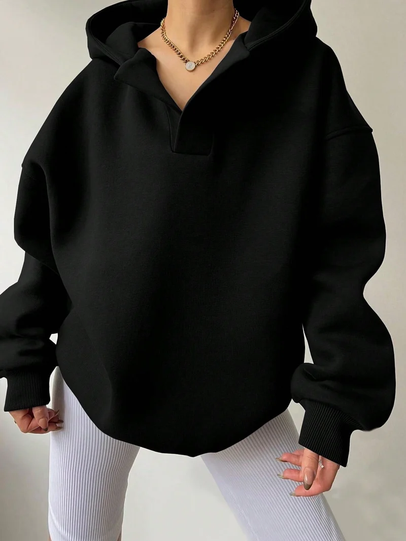 Damen Oversized Kapuzenpullover Drune