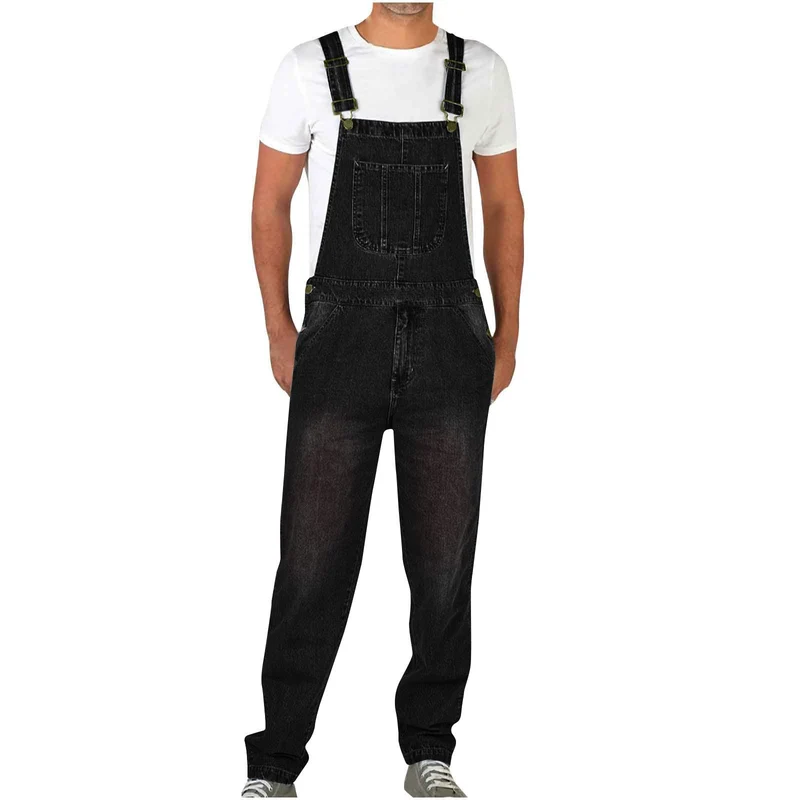 Herren Denim-Latzhose im lässigen Schnitt mit verstellbaren Trägern Drune