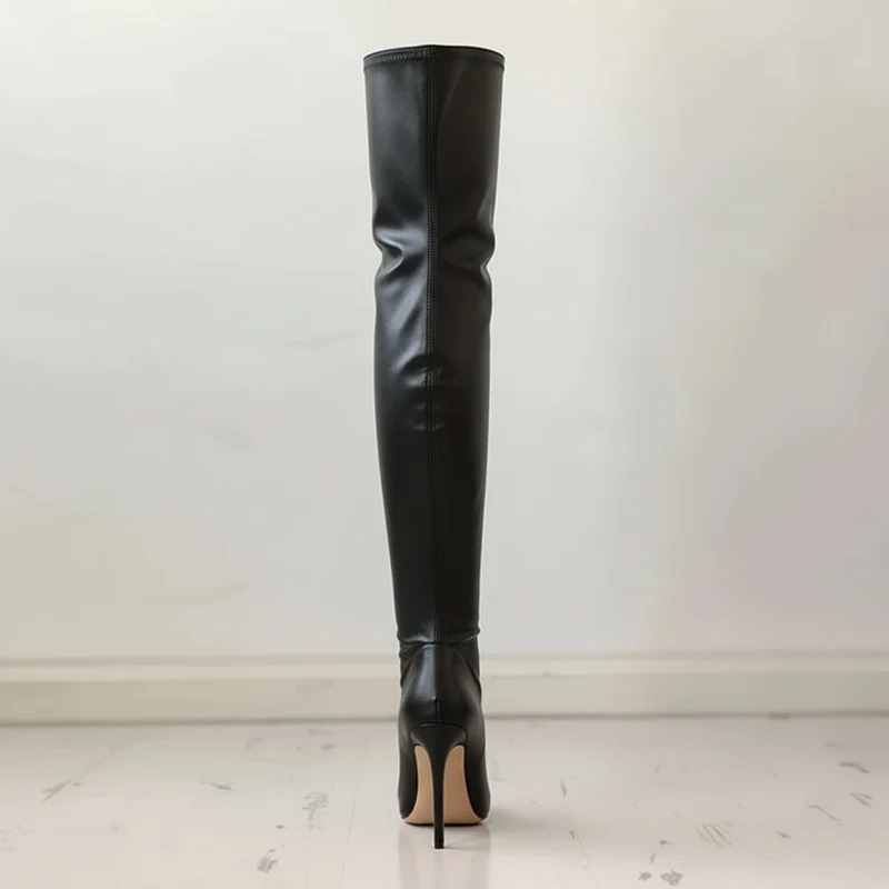 Drune | Overknee-Stiefel - Leder - Spitz zulaufend - Stiletto-Absatz - Elegante Passform