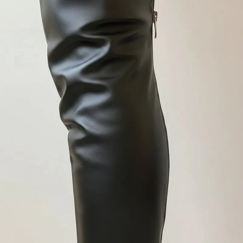 Drune | Overknee-Stiefel - Leder - Spitz zulaufend - Stiletto-Absatz - Elegante Passform