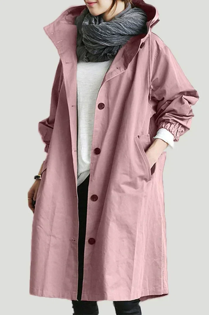 Drune | Trenchcoat mit Kapuze für Frauen Lang, Warm und Perfekt für Den Herbst
