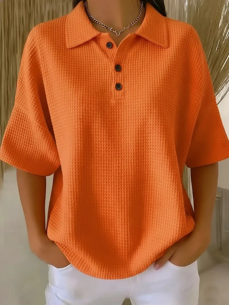 Damen sportliches Poloshirt aus Waffelpiqué Drune