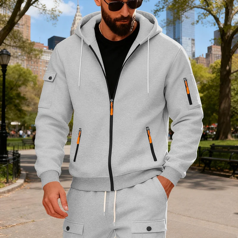 Herren sportlicher Kapuzenpullover mit modischen Schnellverschlüssen und praktischen Taschen Drune
