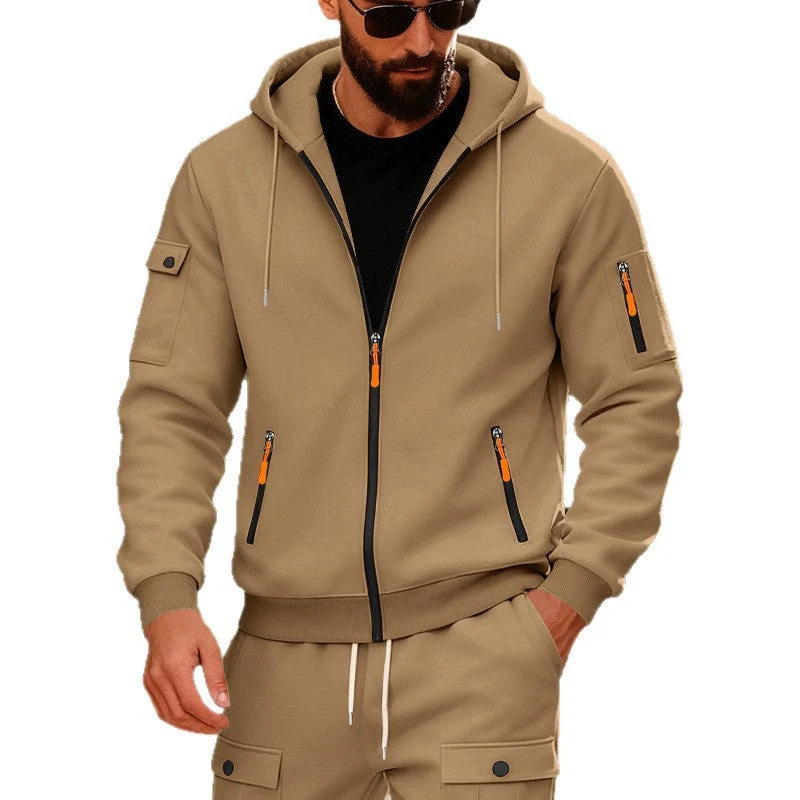 Herren sportlicher Kapuzenpullover mit modischen Schnellverschlüssen und praktischen Taschen Drune