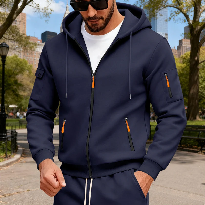 Herren sportlicher Kapuzenpullover mit modischen Schnellverschlüssen und praktischen Taschen Drune