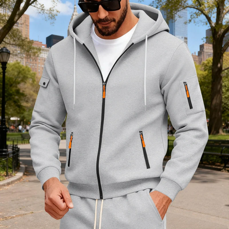 Herren sportlicher Kapuzenpullover mit modischen Schnellverschlüssen und praktischen Taschen Drune