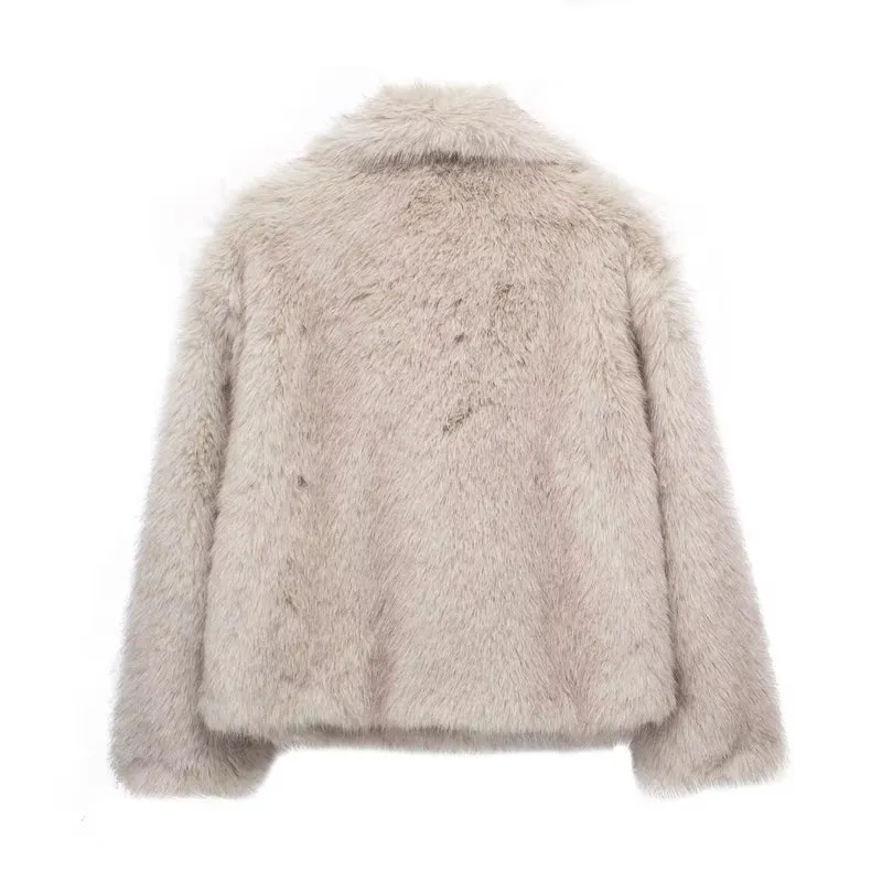 Drune - Damen Herbst, Winter Pelz Mantel Imitation