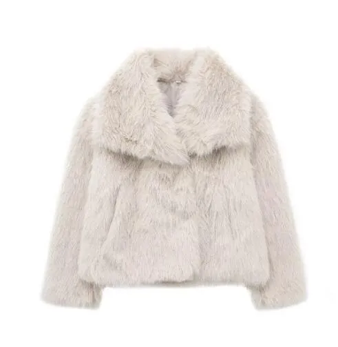 Drune - Damen Herbst, Winter Pelz Mantel Imitation