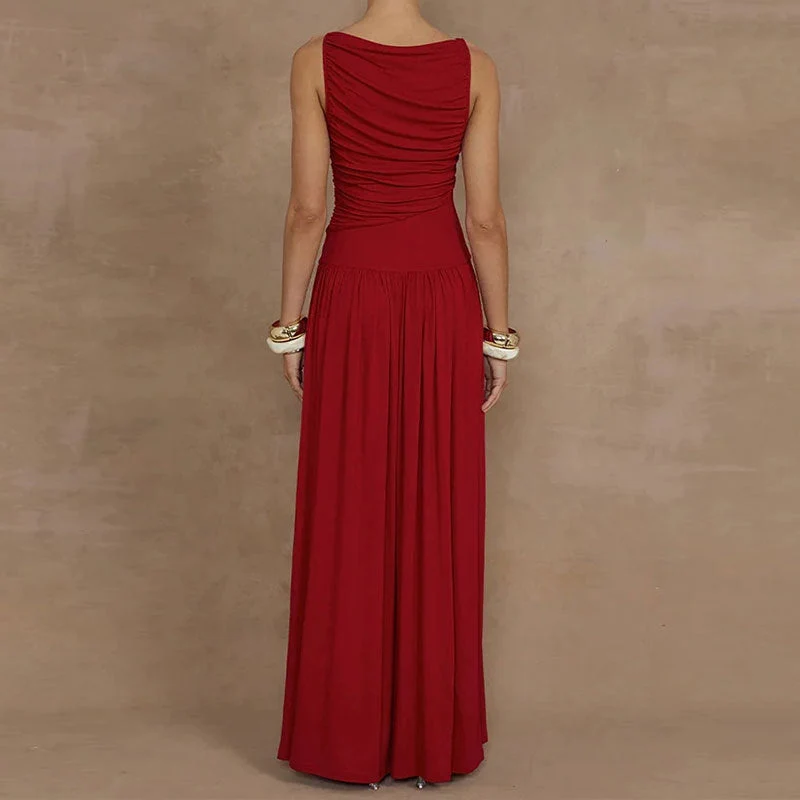 Damen Maxikleid mit raffiniertem Drapierungseffekt Drune