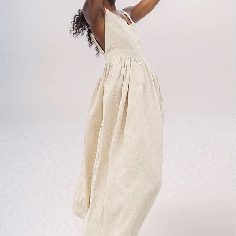 Damen Maxikleid mit verstellbaren Trägern und eleganter Taillierung Drune