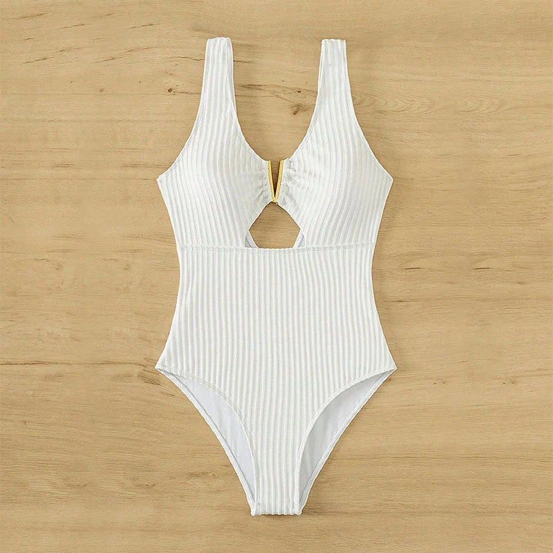 Damen Einteiliger Badeanzug mit raffiniertem Cut-Out und sportlichem Design Drune