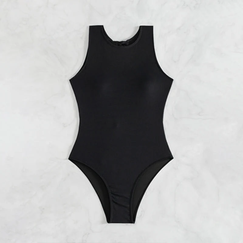 Damen Einteiliger Badeanzug mit hochgeschlossenem Schnitt und sportlicher Passform Drune